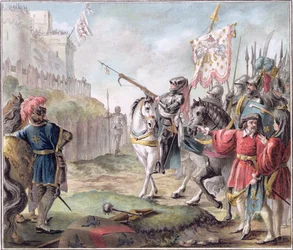 Joan of Arc Orders the English to Leave France, Engraved by Louis Roger, 1787